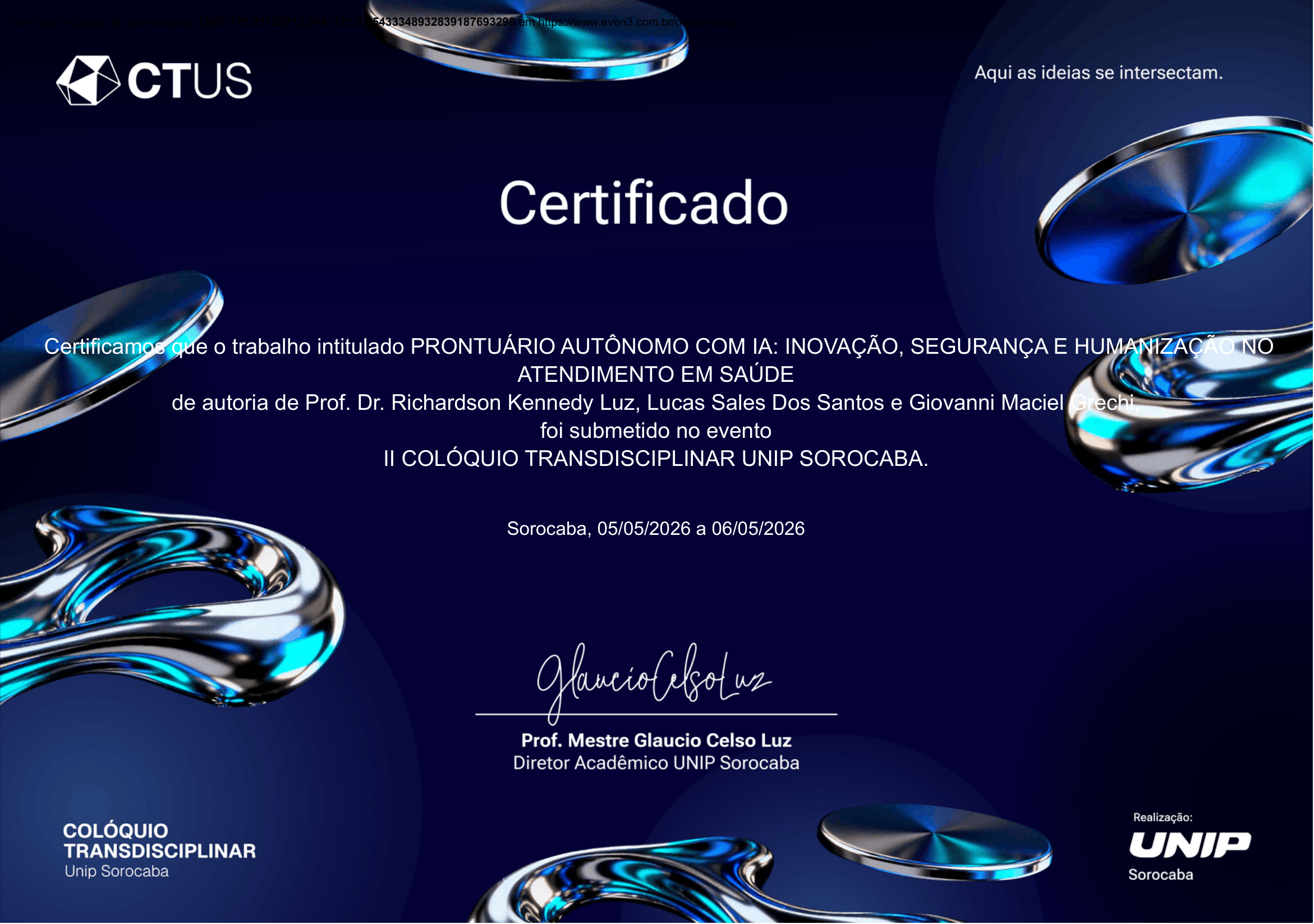 Certificado Ouvemed CTUS 2026